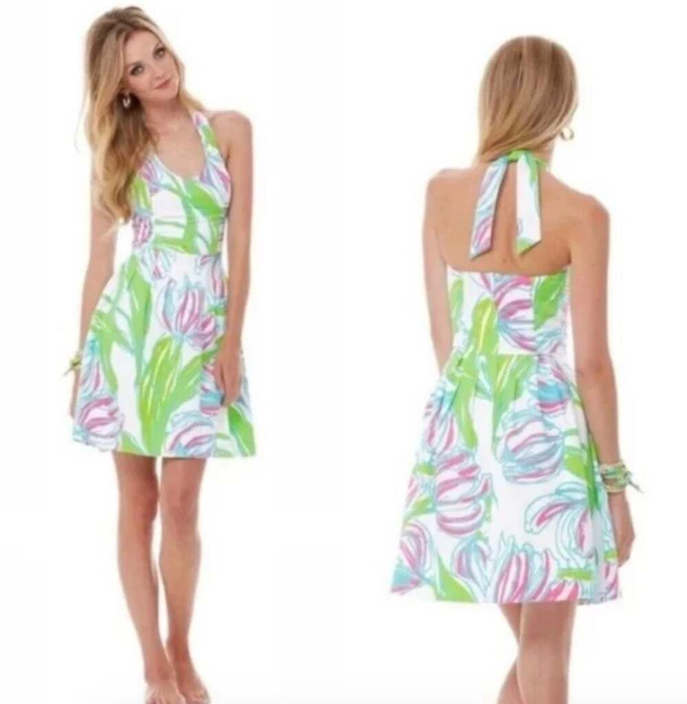 Lilly Pulitzer 'Ring the Bellboy' Ross Halter Dress in Floral Tulip Print